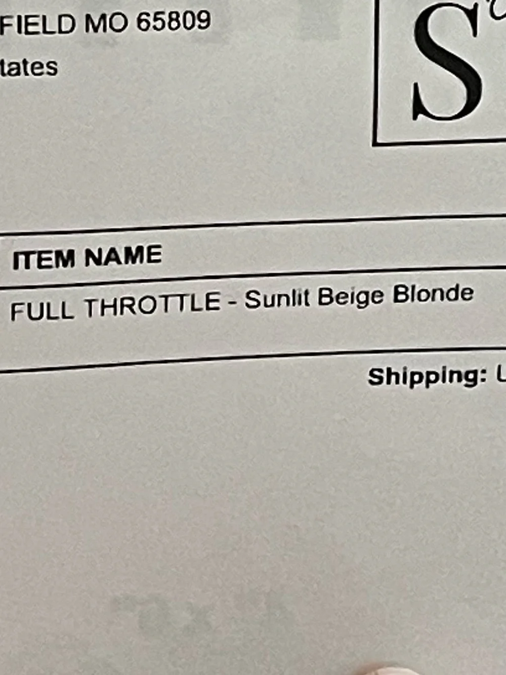 SOMA NEW WITH TAGS!! FULL THROTTLE IN SUNLTE BEIGE SYNTHETIC-WIG NEW IN BOX!!!!!